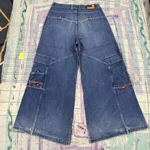 Vintage Y2k Kikwear Knet Wide Leg Baggy Skater Rave Jeans Men’s Size 36x31